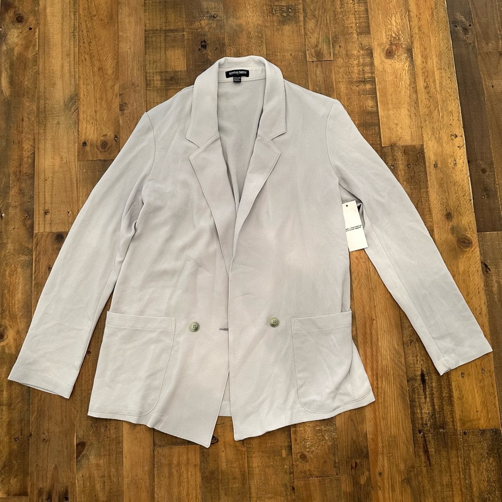 American Apparel Light Gray Crepe Blazer